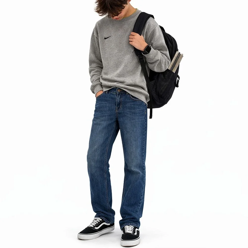 Old Navy Boys 16‎ Husky Straight Leg Blue Denim Jeans Classic School Fit